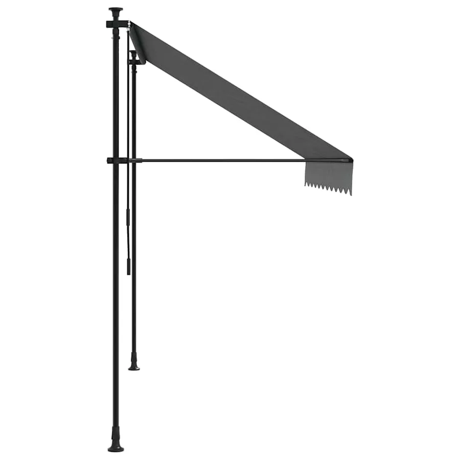 Auvent rétractable anthracite 250x150 m tissu et acier - 5