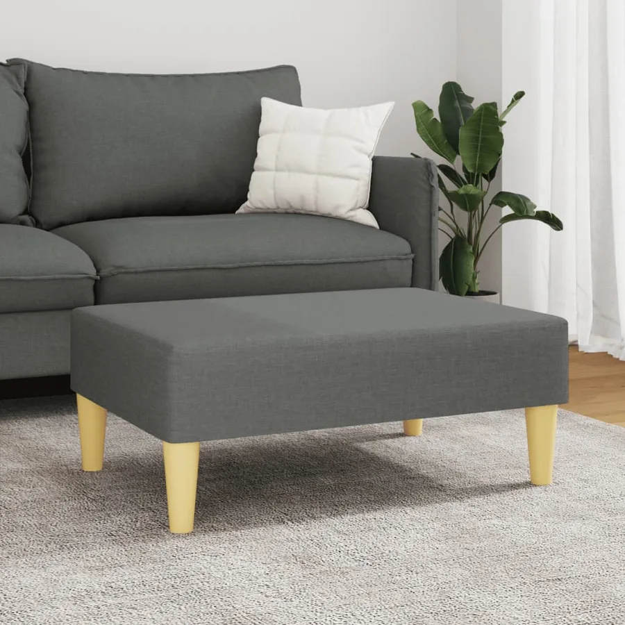 Repose-pied gris foncé 77x55x31 cm tissu - 3