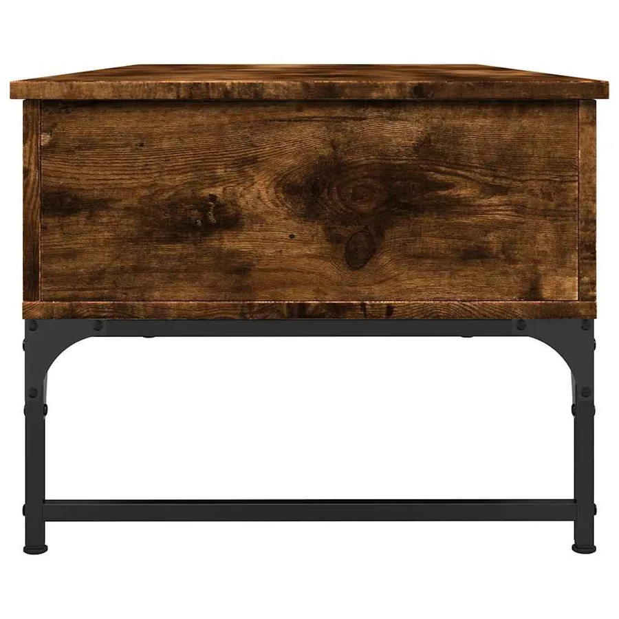 Table basse chêne fumé 100x50x40 cm bois d'ingénierie et métal - 6