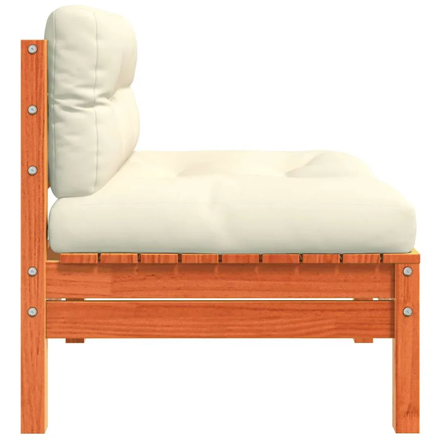 Canapé de jardin sans accoudoirs coussins 2 pcs bois massif pin - 7