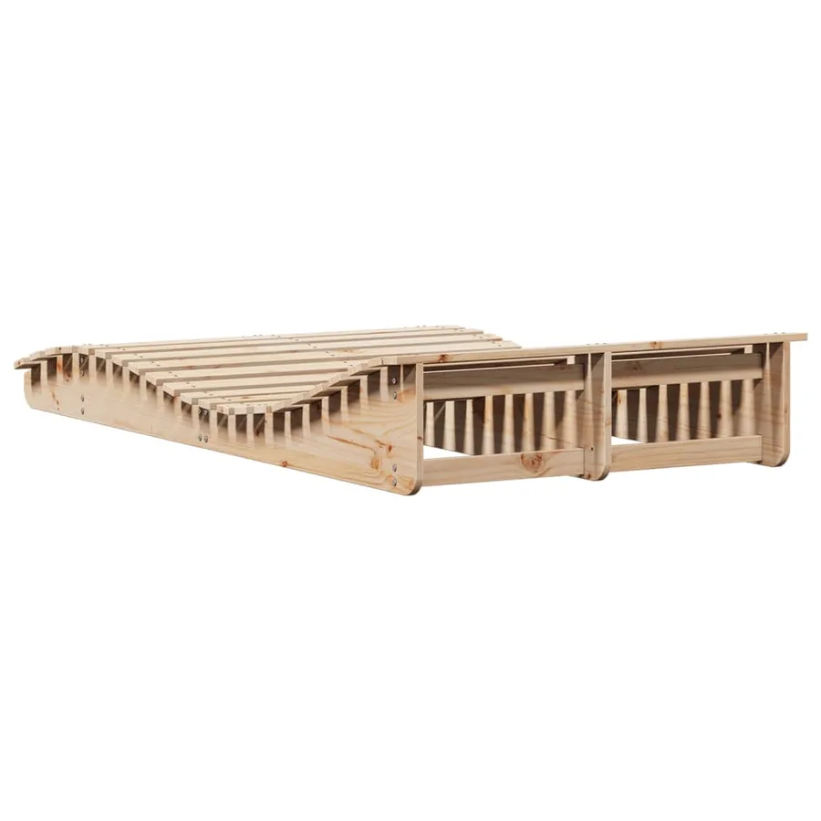 Chaise longue 205x110x31,5 cm bois massif de pin - 6