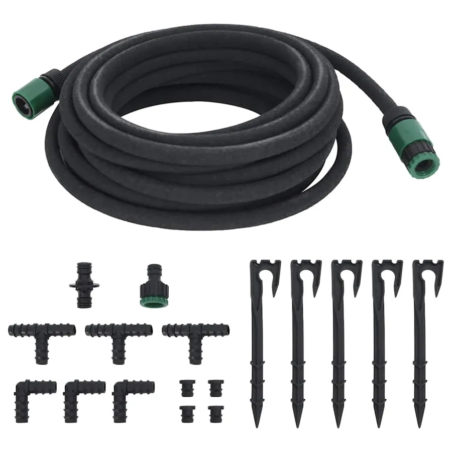 Tuyau d'arrosage de jardin noir 0,6" 10 m caoutchouc - 2