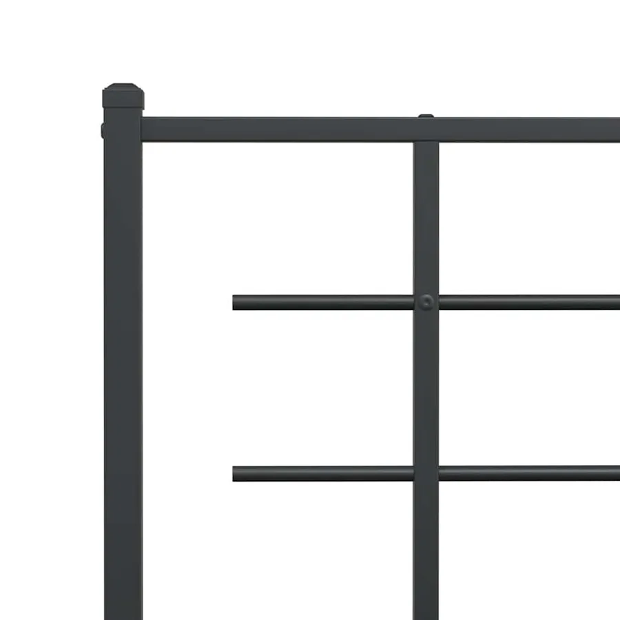 Cadre de lit métal sans matelas avec pied de lit noir 107x203cm - 8