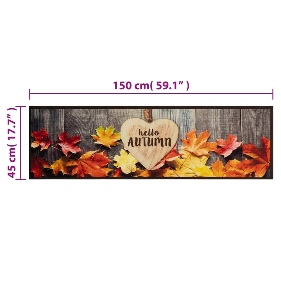 Tapis de cuisine lavable impression d'automne 45x150 cm velours - 5