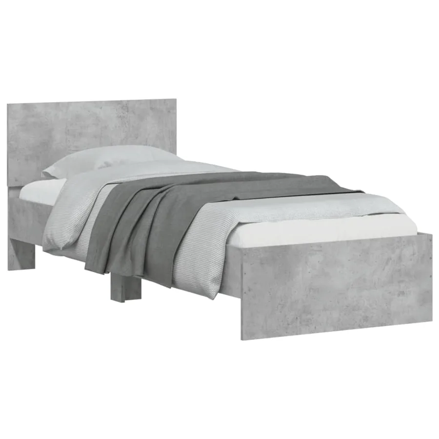 Cadre de lit sans matelas avec lumières LED gris béton 75x190cm - 6