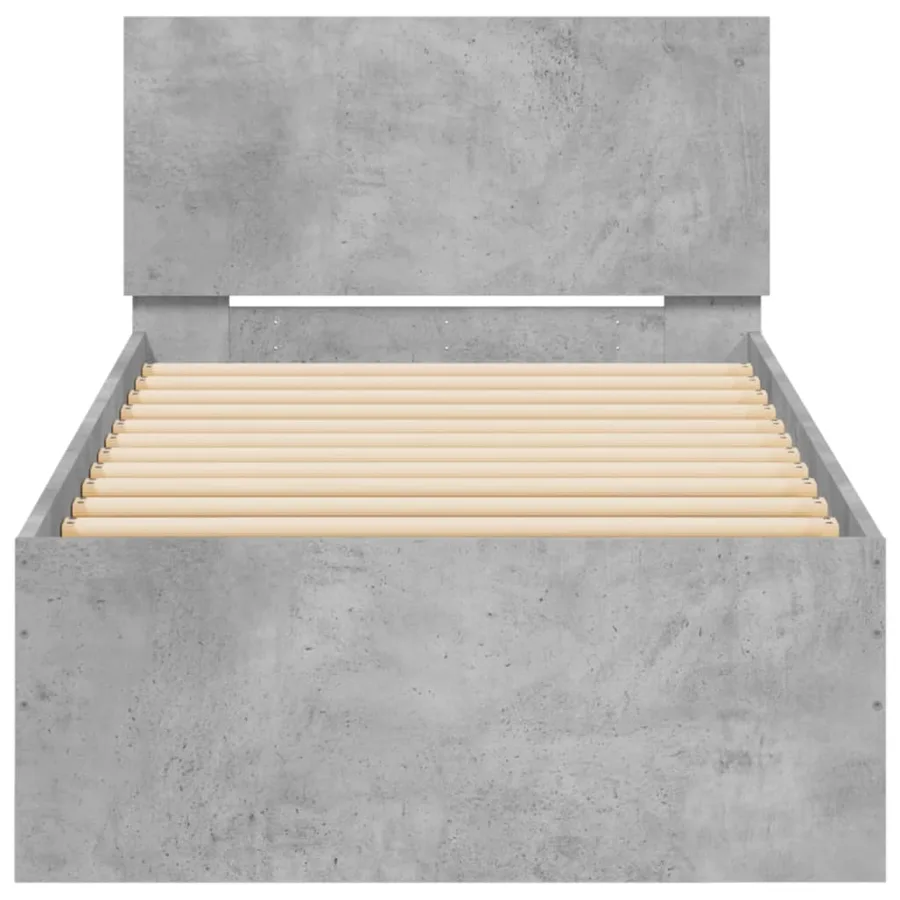 Cadre de lit sans matelas avec lumières LED gris béton 75x190cm - 7