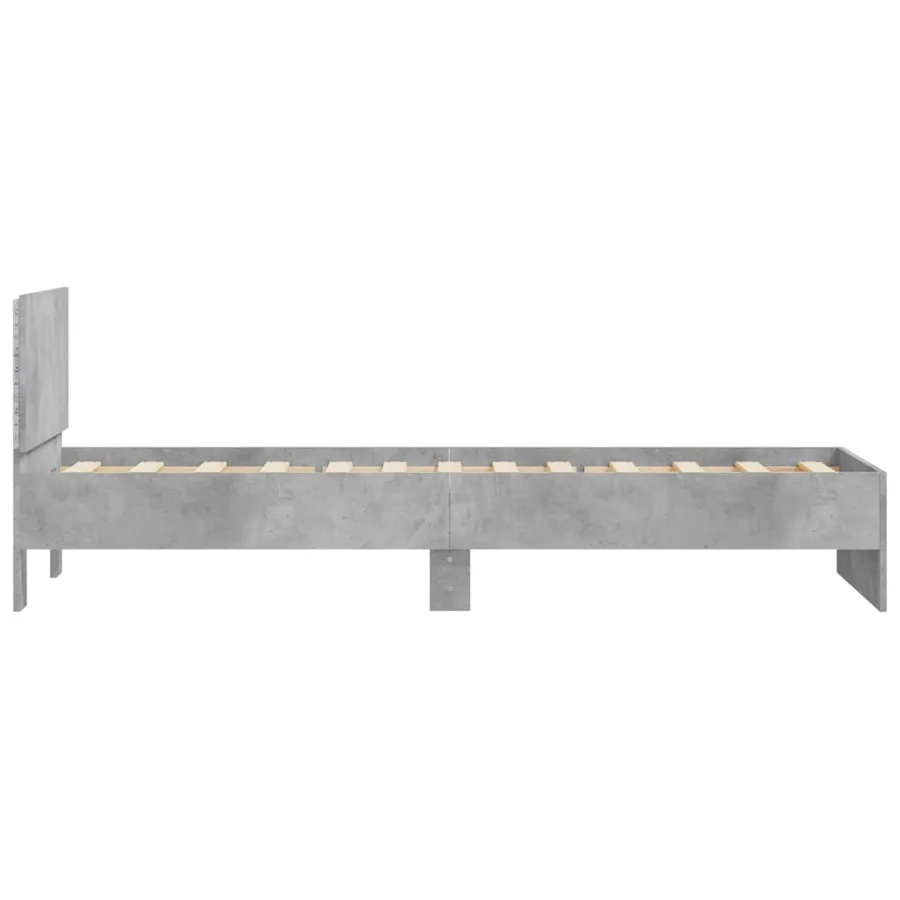 Cadre de lit sans matelas avec lumières LED gris béton 75x190cm - 8