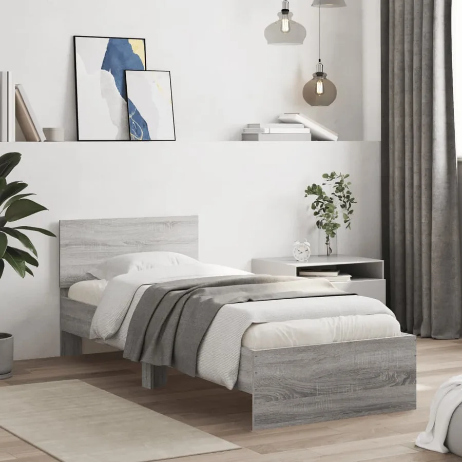 Cadre de lit sans matelas avec lumières LED 75x190 cm - 4
