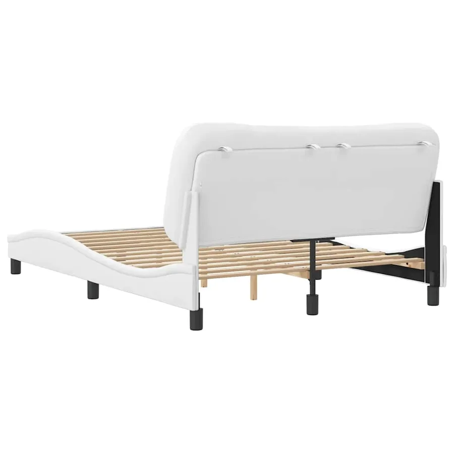Cadre de lit sans matelas Hvar blanc 140x190 cm similicuir - 6
