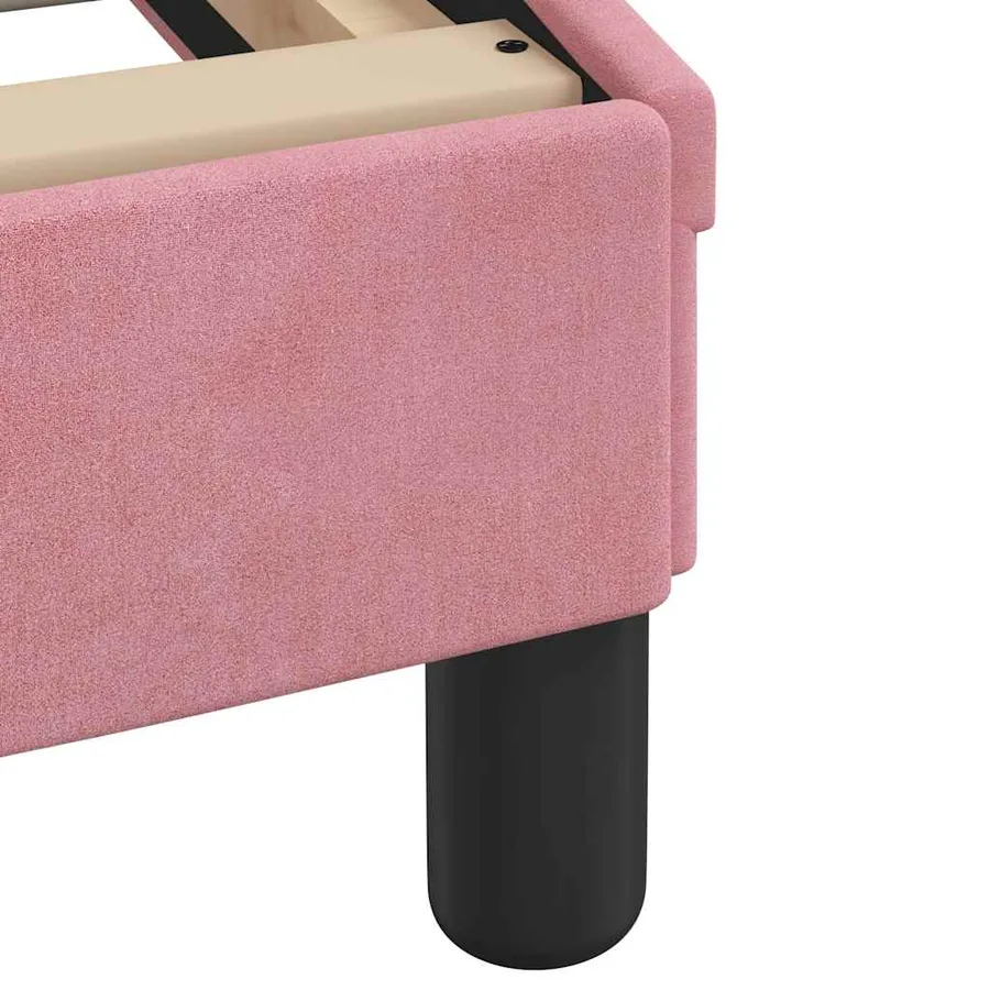 Cadre de lit avec tête de lit Dover rose 140x190cm velours - 7