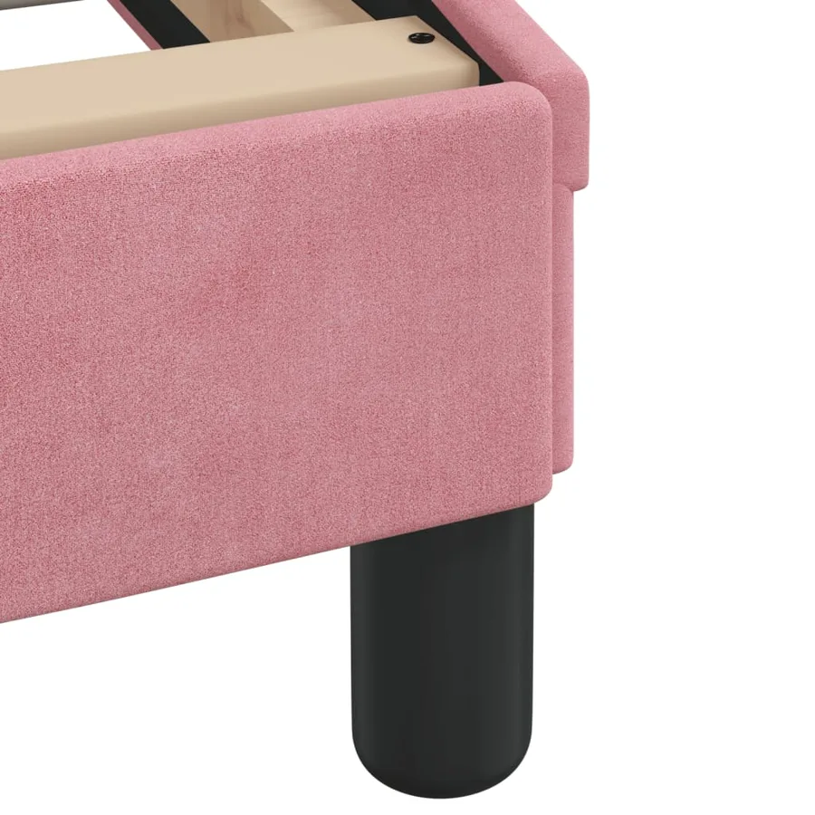 Lit avec matelas Dover rose 140x190 cm velours - 6