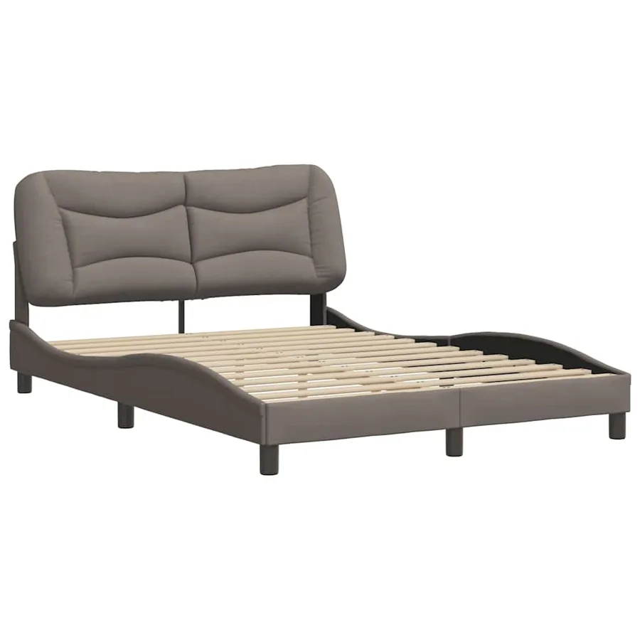 Cadre de lit sans matelas Hvar taupe 140x190 cm tissu - 3