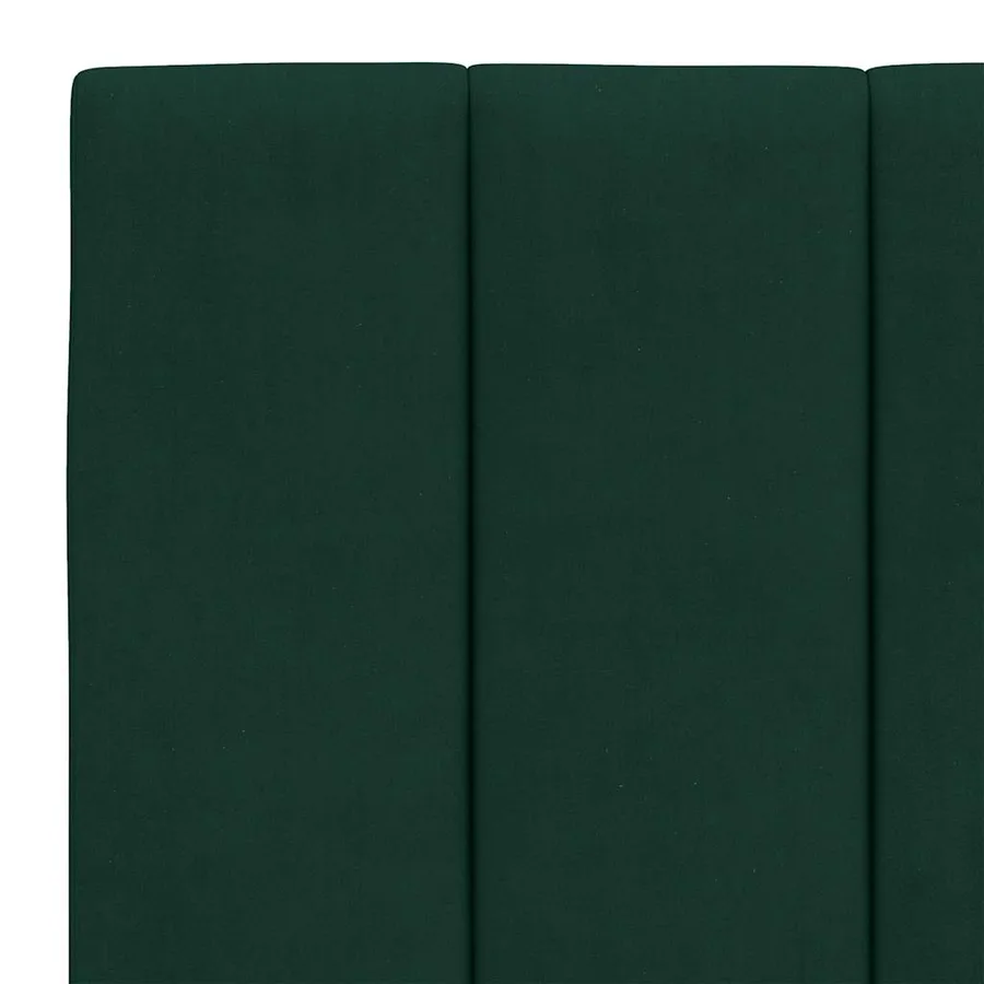 Cadre de lit avec LED sans matelas Hanko vert foncé 140x190 cm velours - 11