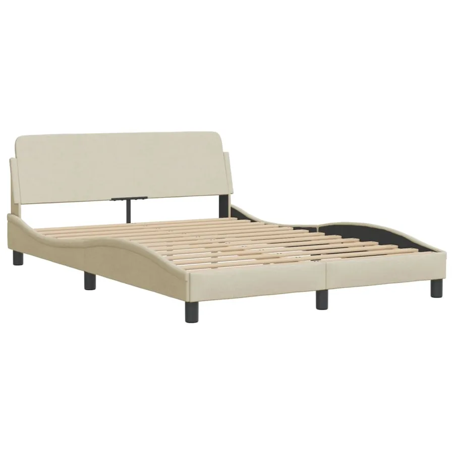 Lit avec matelas Dover crème 140x190 cm tissu - 4