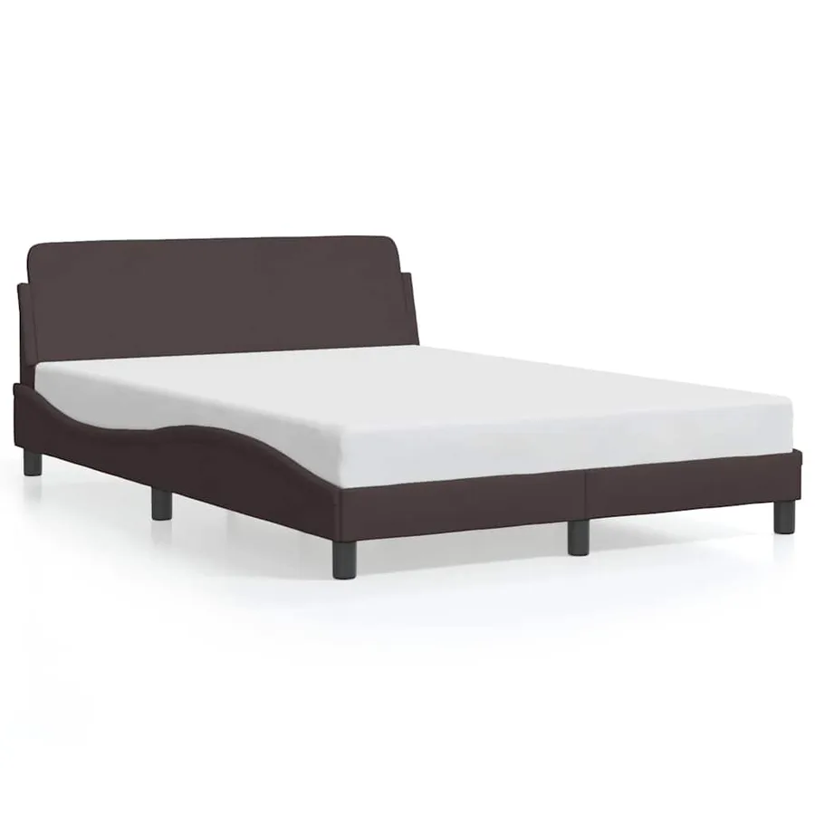 Cadre de lit Dover marron foncé 140x190 cm tissu - 2