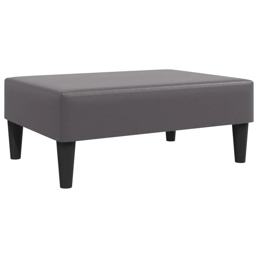 Repose-pied gris 77x55x31 cm similicuir - 2