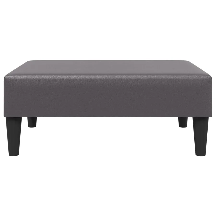 Repose-pied gris 77x55x31 cm similicuir - 4