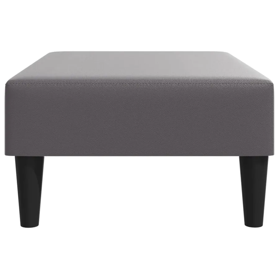 Repose-pied gris 77x55x31 cm similicuir - 5