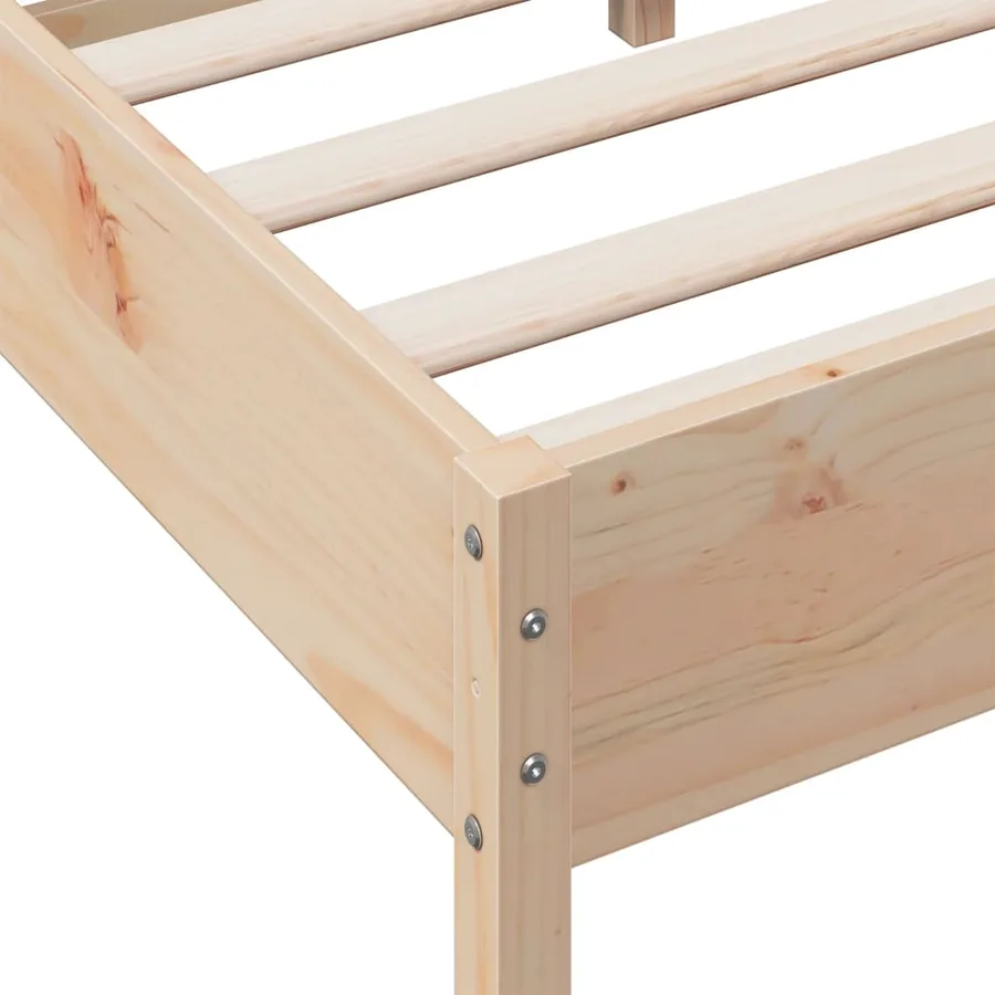 Cadre de lit sans matelas 75x190 cm bois de pin massif - 7