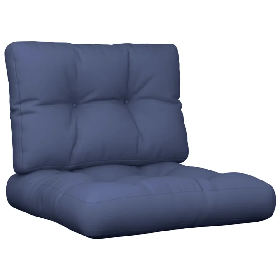 Ensemble de coussins en palette bleu marine 60x40x12 cm tissu - 2