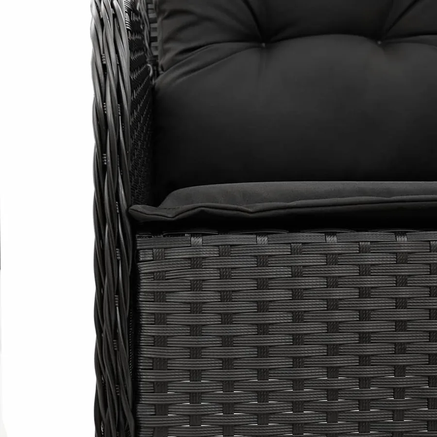 Ensemble à manger de jardin coussins 5pcs Noir Résine tressée - 5