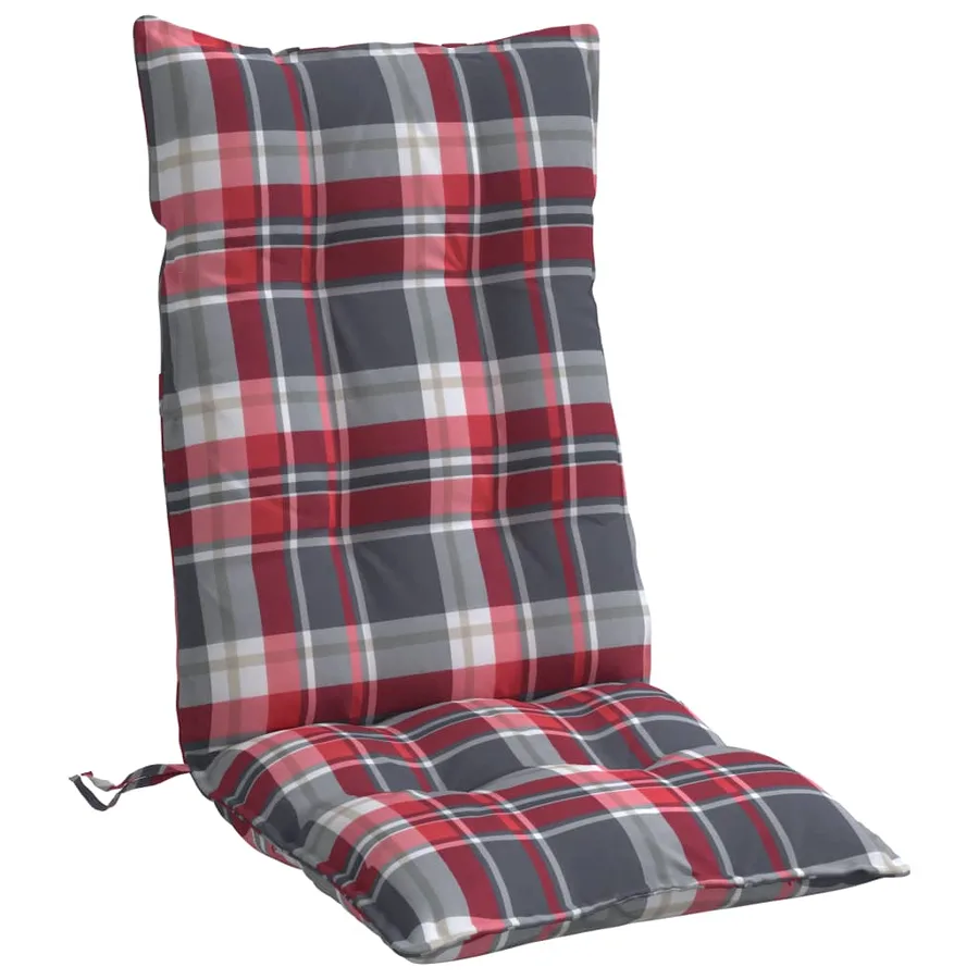 Coussins de chaise à dossier haut lot de 2 motif carreaux rouge - 5