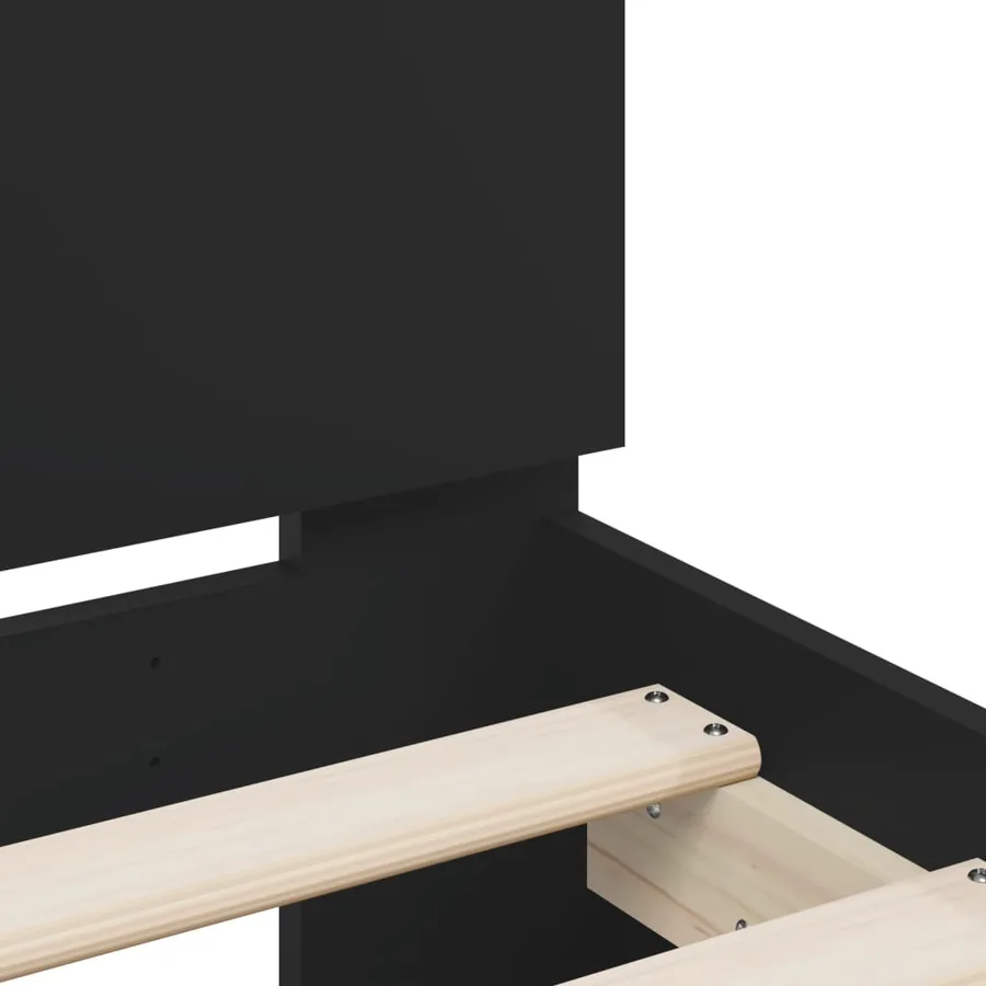 Cadre de lit avec LED sans matelas noir 140x190 cm - 10