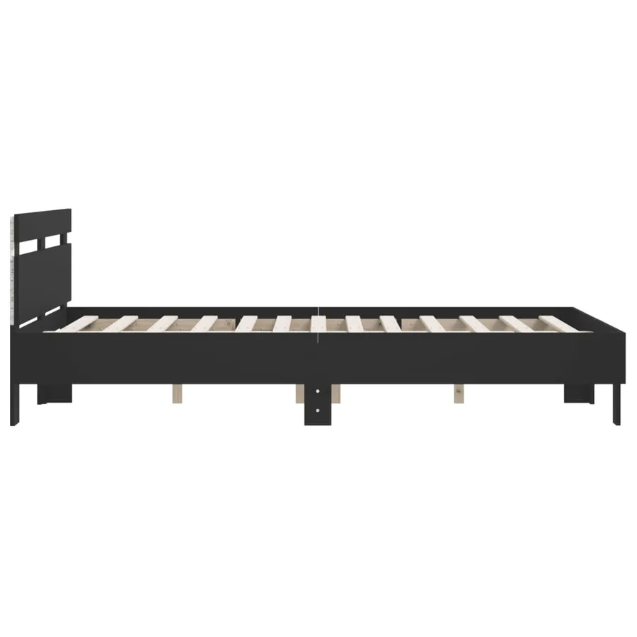 Cadre de lit avec LED sans matelas noir 140x190 cm - 8