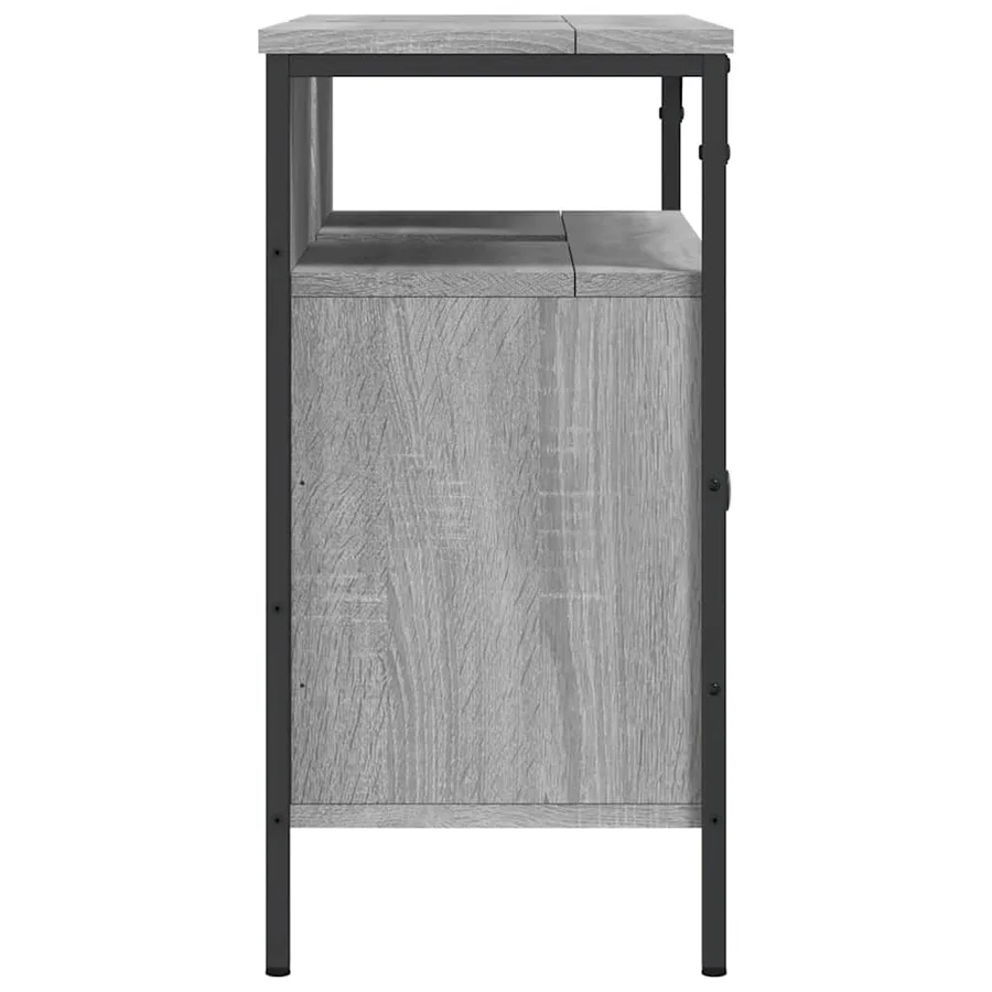 Armoire lavabo de salle de bain sonoma gris 80x30x60 cm - 7