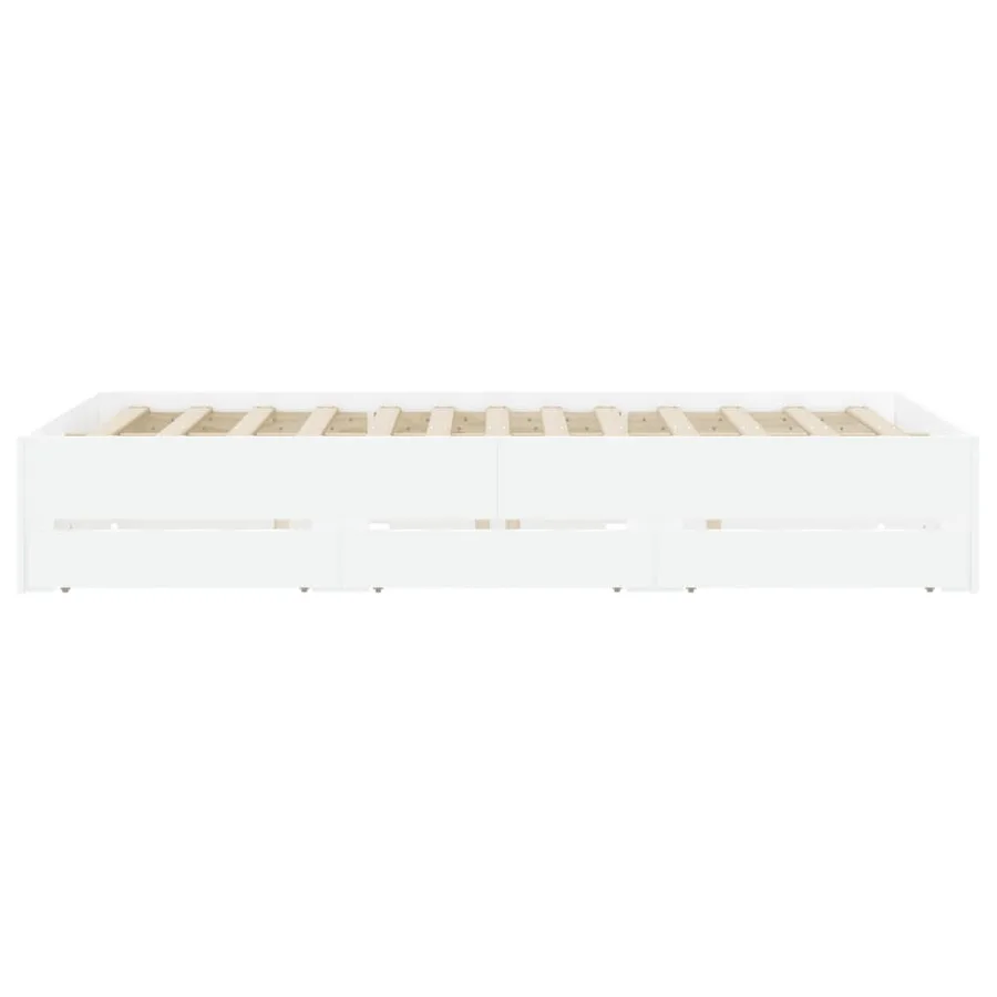 Cadre de lit avec tiroirs sans matelas blanc 140x200 cm - 7