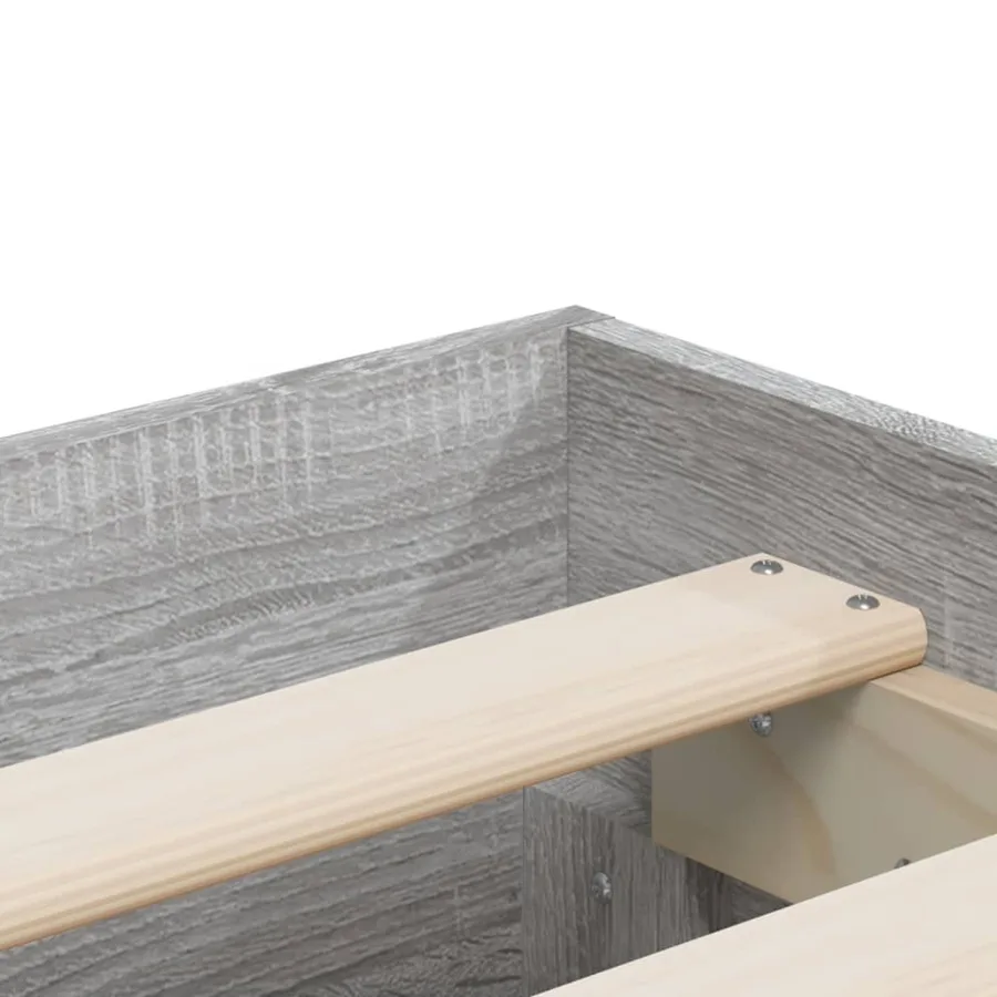 Cadre de lit avec tiroirs sans matelas sonoma gris 140x200 cm - 9