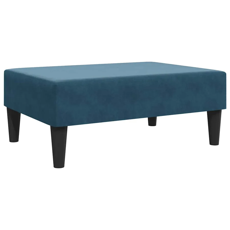 Repose-pied bleu 77x55x31 cm velours - 2
