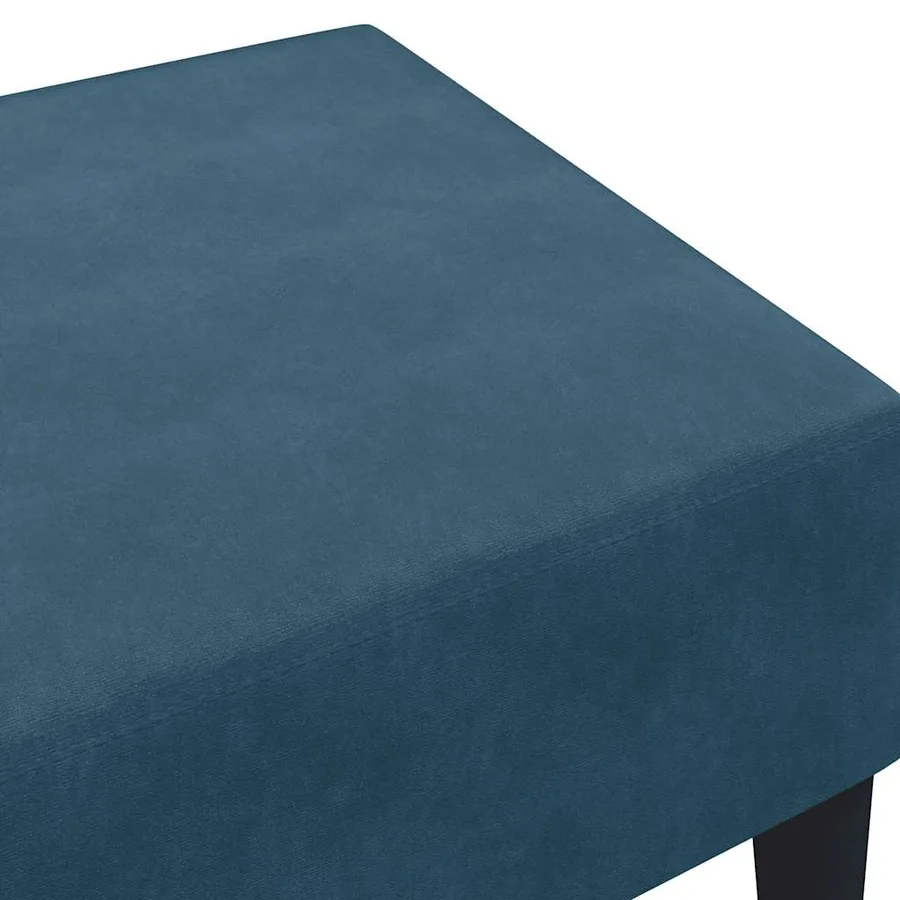 Repose-pied bleu 77x55x31 cm velours - 6