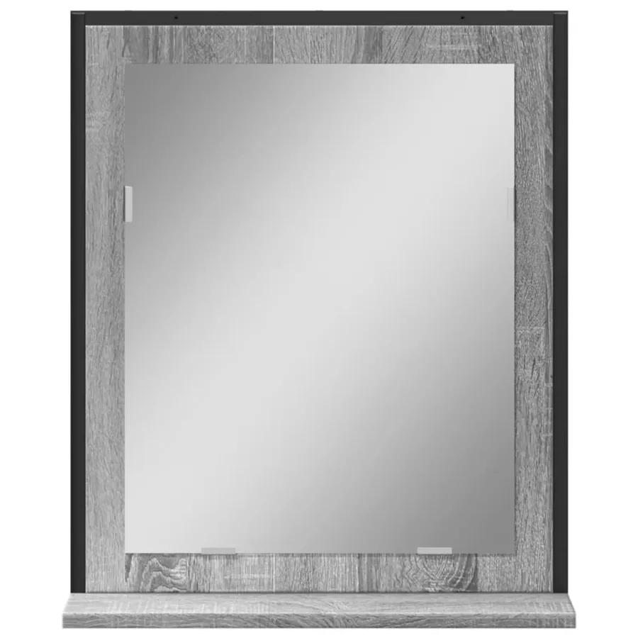 Miroir de salle de bain et étagère sonoma gris bois ingénierie - 4