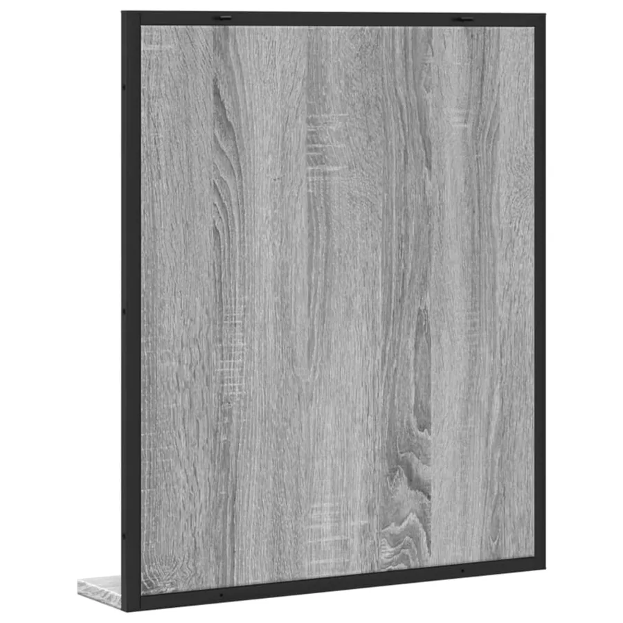 Miroir de salle de bain et étagère sonoma gris bois ingénierie - 6