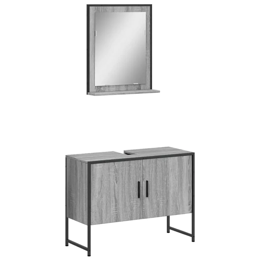 Ensemble d'armoires de salle de bain 2 pcs sonoma gris - 2