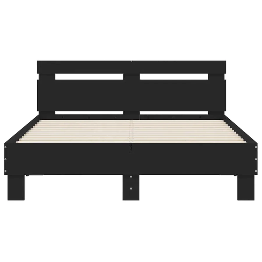 Cadre de lit avec LED sans matelas noir 135x190 cm - 7
