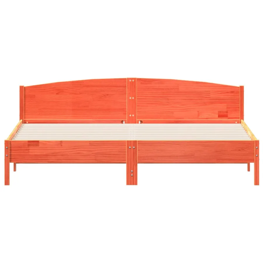Cadre de lit et tête de lit cire marron 200x200 cm bois de pin - 4