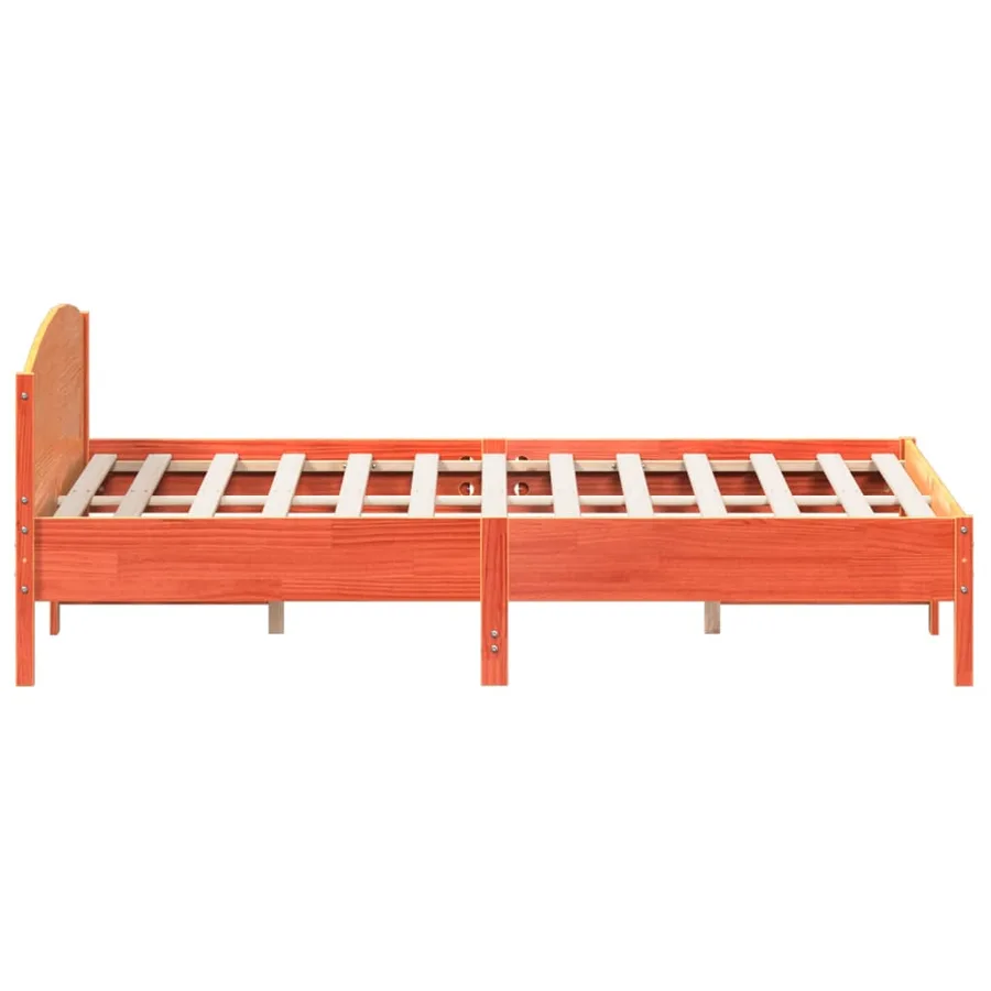 Cadre de lit et tête de lit cire marron 200x200 cm bois de pin - 5