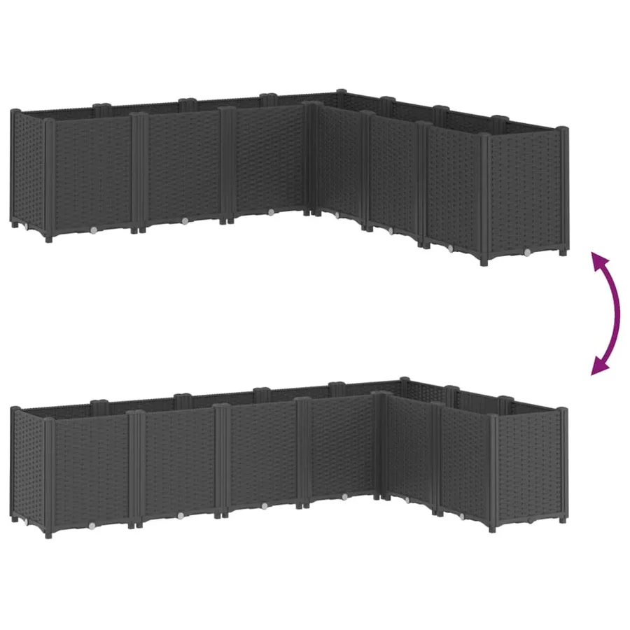 Jardinière noir 160x160x53 cm polypropylène - 6