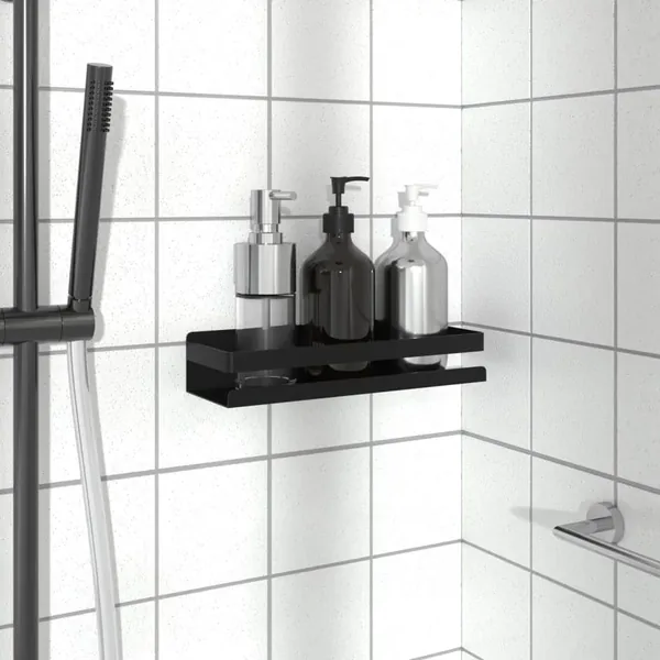 Étagère de douche noir mat acier inoxydable 304 brossé