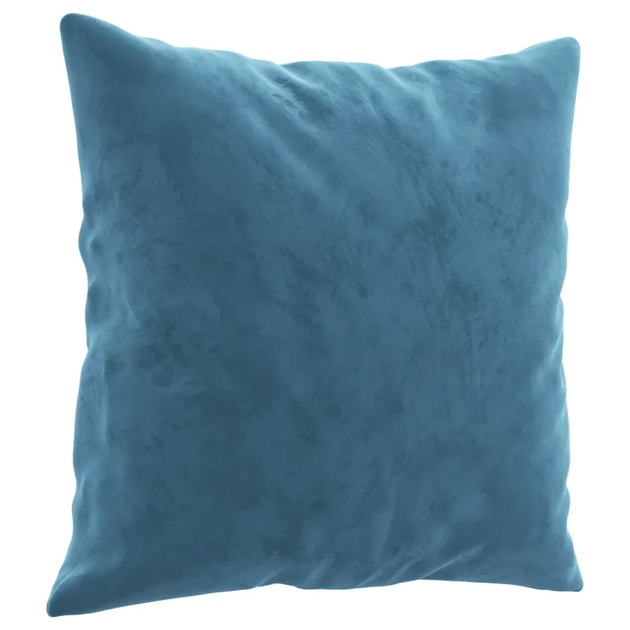 Canapé 2 places avec oreillers décoratifs bleu 120 cm velours - 6