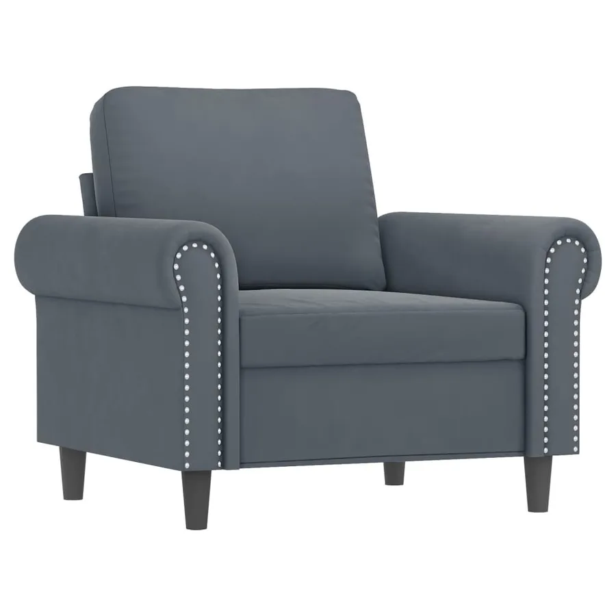 Ensemble de canapés 4 pcs avec coussins Gris foncé Velours - 3