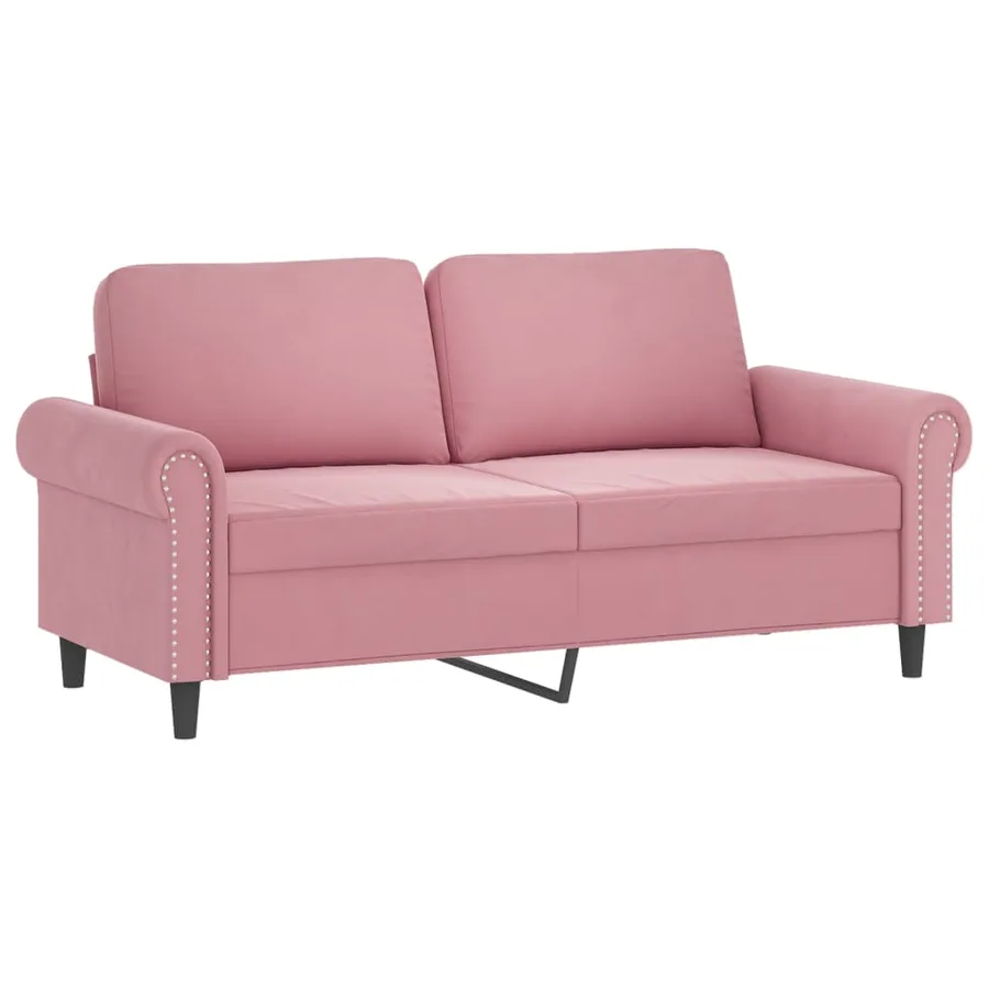 Ensemble de canapés 2 pcs avec coussins Rose Velours - 4