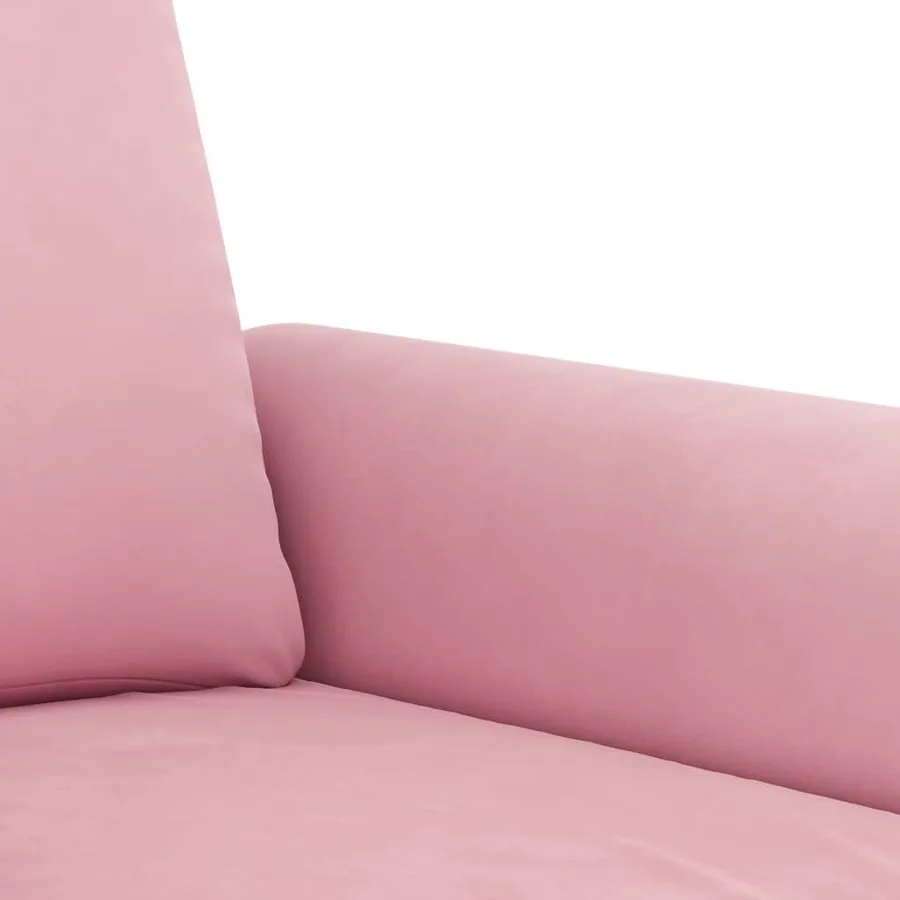 Ensemble de canapés 2 pcs avec coussins Rose Velours - 5