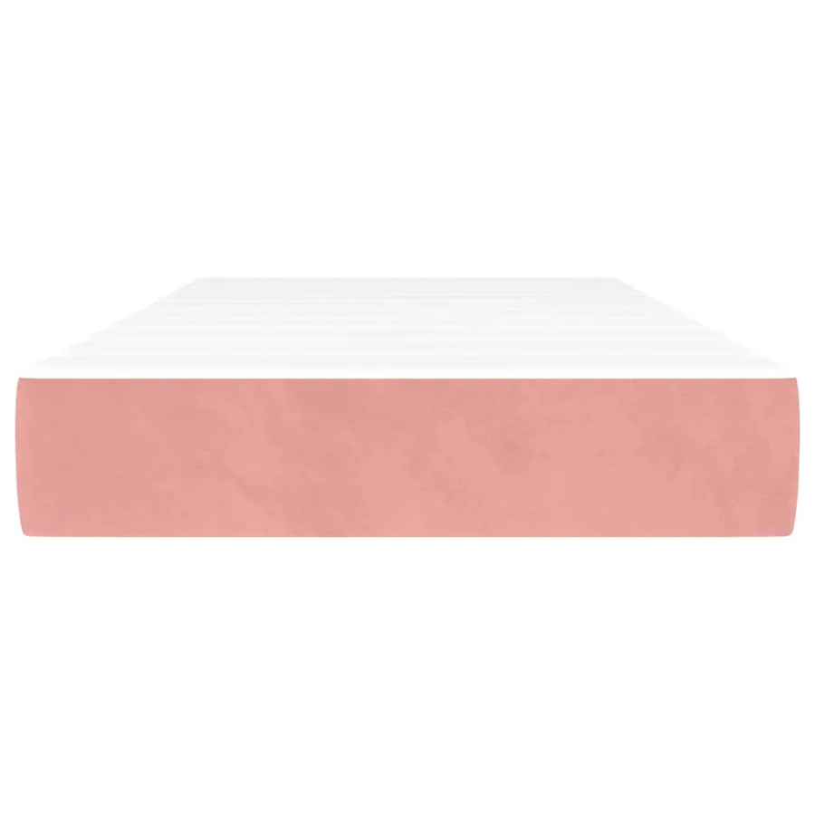 Matelas de lit à ressorts ensachés fermeté moyenne rose 120x190x20 cm velours - 3