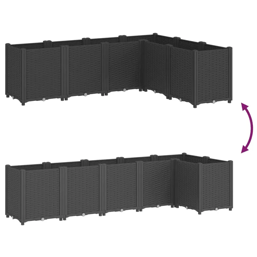 Jardinière noir 160x120x53 cm polypropylène - 6