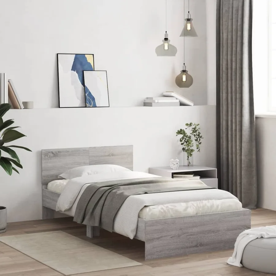 Cadre de lit sans matelas avec lumières LED 100x200 cm - 3