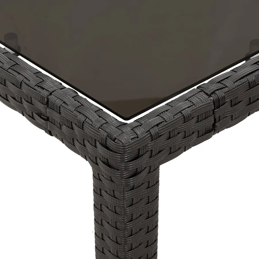 Ensemble à manger de jardin coussins 7pcs Noir Résine tressée - 6