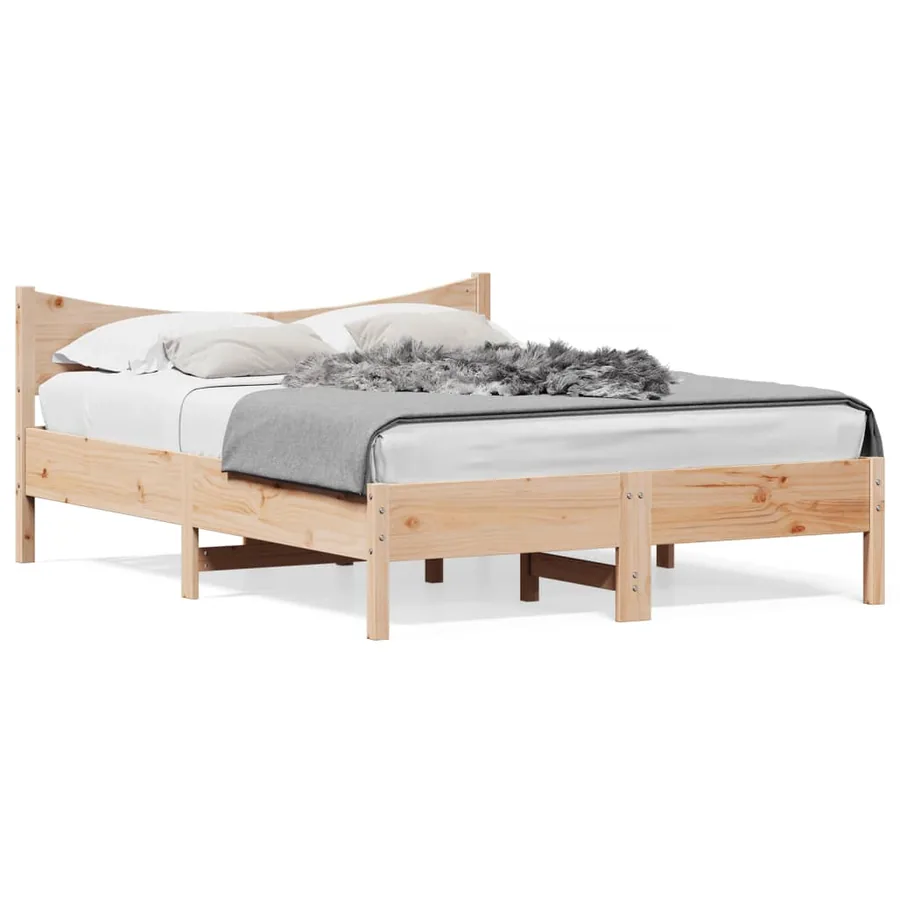 Cadre de lit sans matelas 120x190 cm bois de pin massif - 2